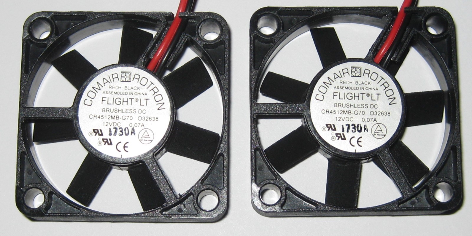 2 X Comair Rotron 45 mm Quiet Electric Fan – 12 V – 6.9 CFM – 22 dB – CR4512MB