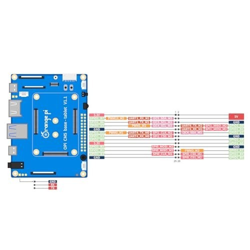 Orange Pi CM5 Tablet Baseboard, M.2 M-Key Slot, WiFi 5.0 & Bluetooth 5.0 Compati