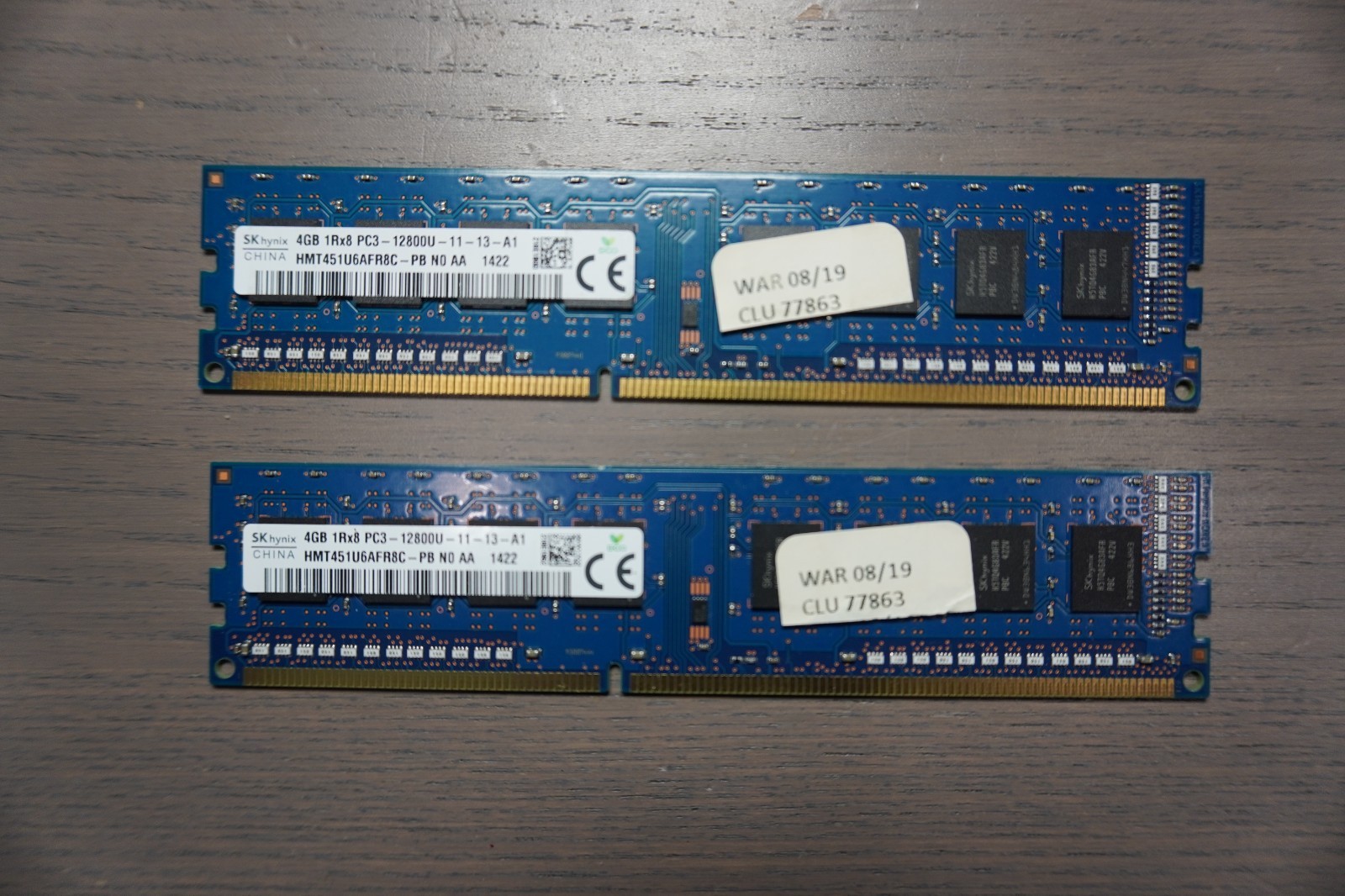 8GB Kit (2 x 4GB) SK Hynix 4G PC3-12800U Computer Memory RAM