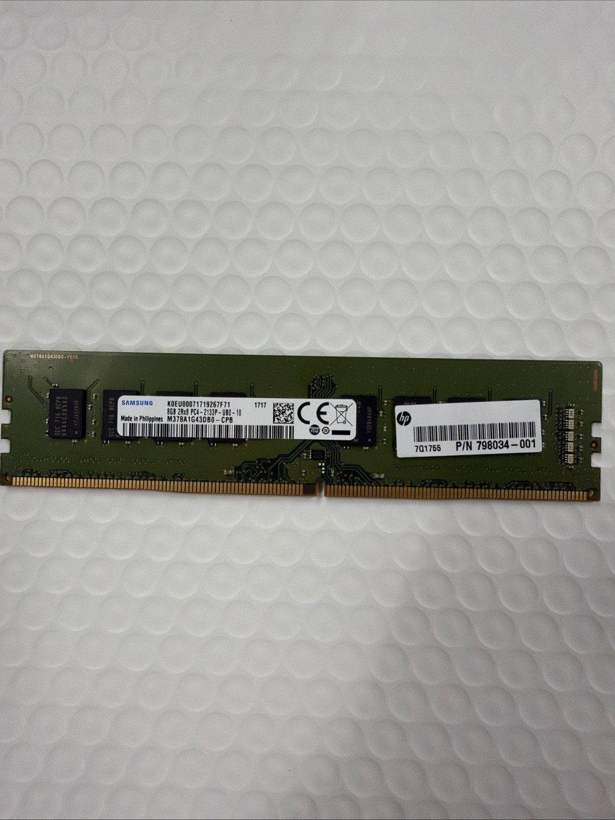 Samsung 8GB DDR4 2133MHz DIMM Desktop RAM PC4-2133P 2Rx8 M378A1G43DB0