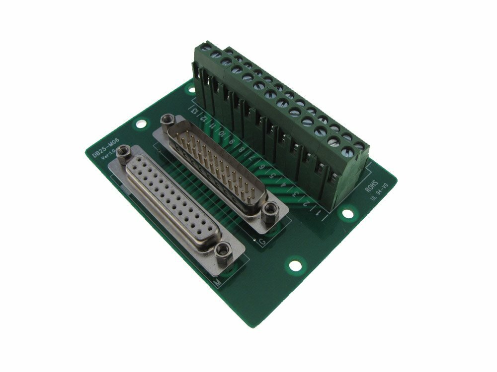 DB25 Male & Female Signals Breakout Board Screw terminals