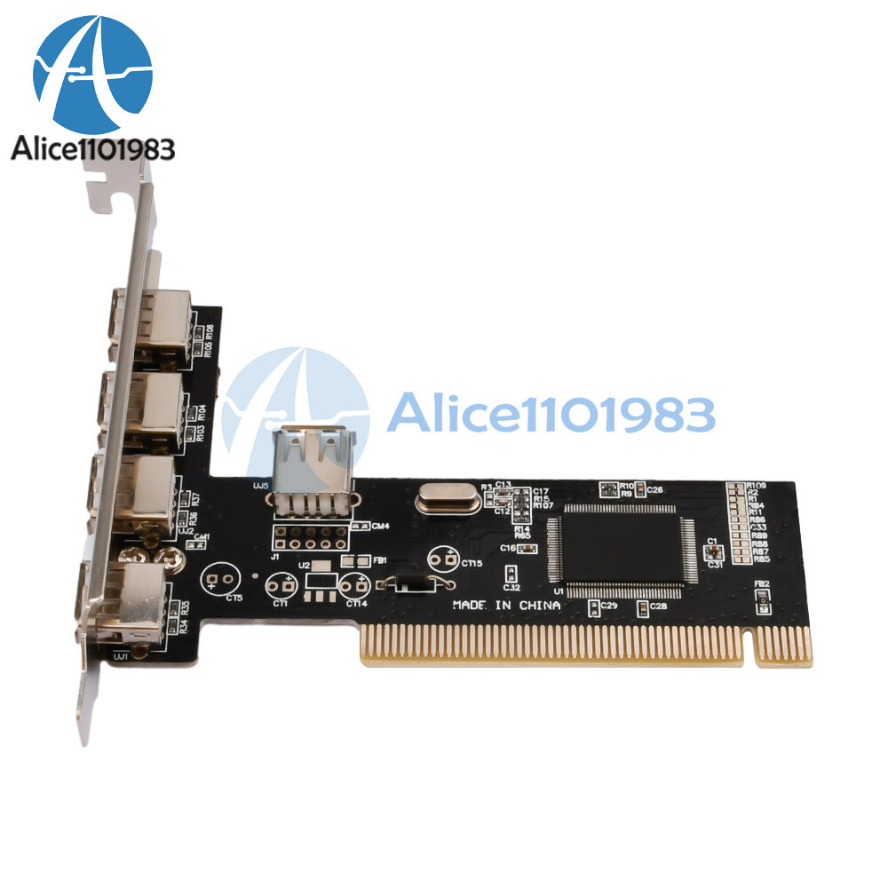 New High Speed 480Mbps 5 Port USB 2.0 PCI Hub Card Controller Adapter Module