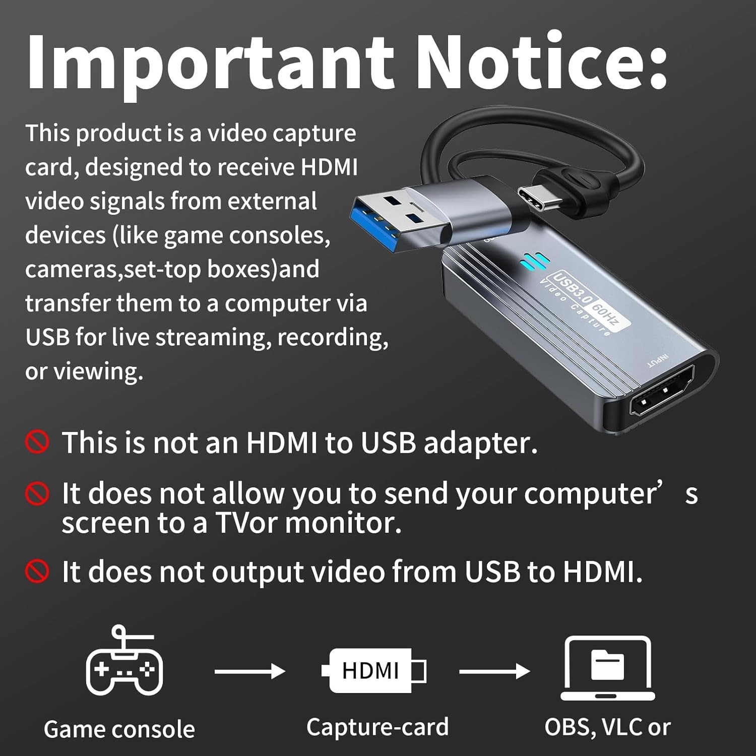Video Capture Card, 4K HDMI to USB/USB C 3.0 Capture Card, 1080P 60FPS Video …