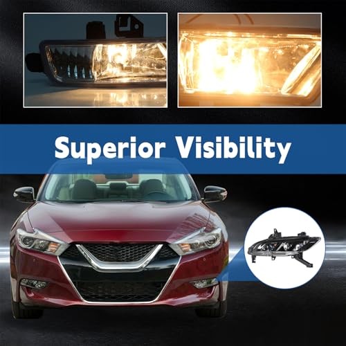2Pcs Fog Lights Assembly Replacement for Maxima 2016-2019 Driver & Passenger