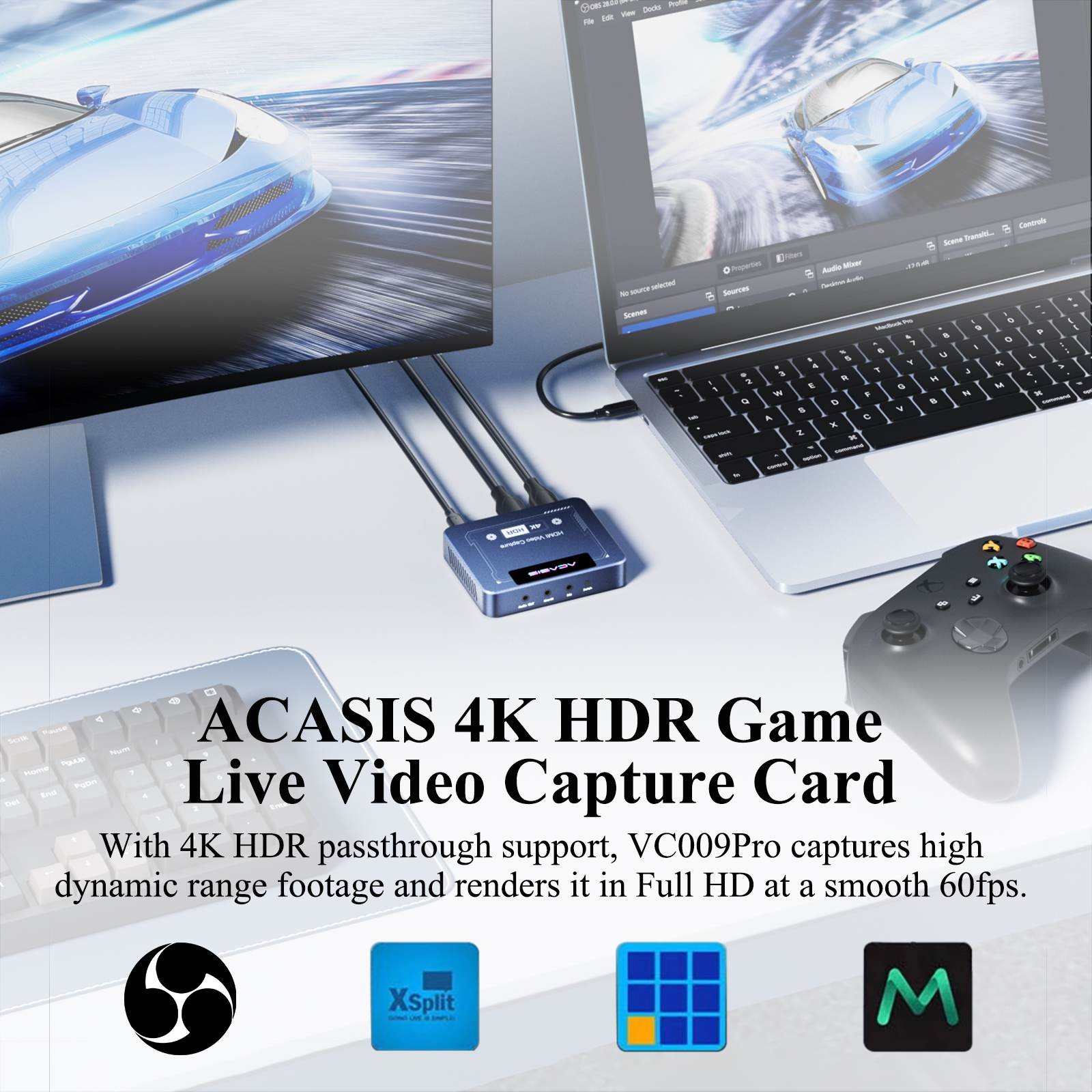 ACASIS 4K HDR HDMI Video Capture Card USB Type-C 5Gbps for Gaming & Recording