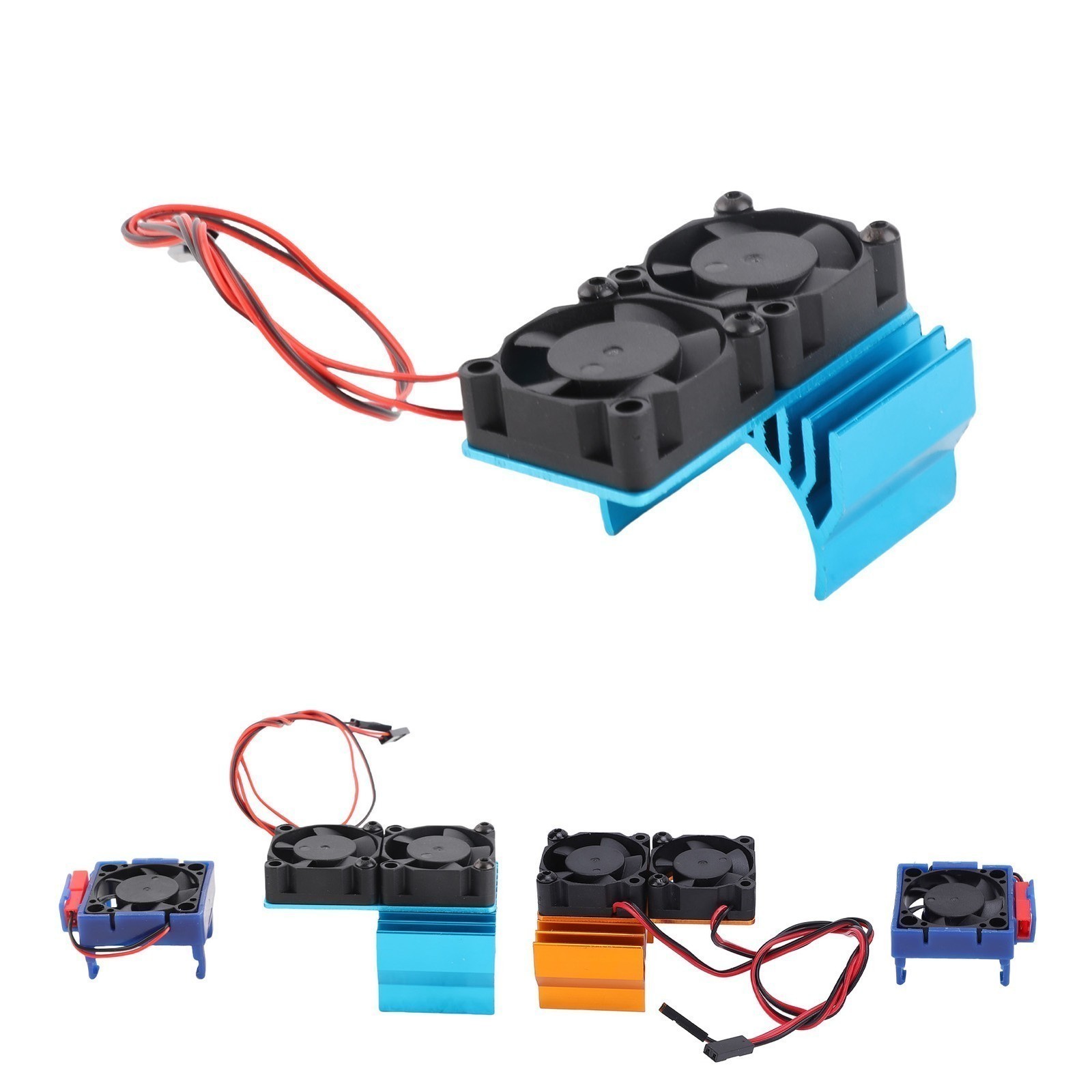 ESC Cooling Fan and Motor Dual Fan Set Aluminum Plastic Fan Set for Slash 4×4