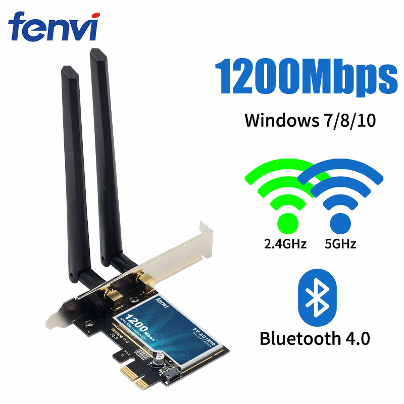 1200Mbps PCI-E WiFi Card 2.4G/5G Dual Band Network wifi BT Adapter for Desktop