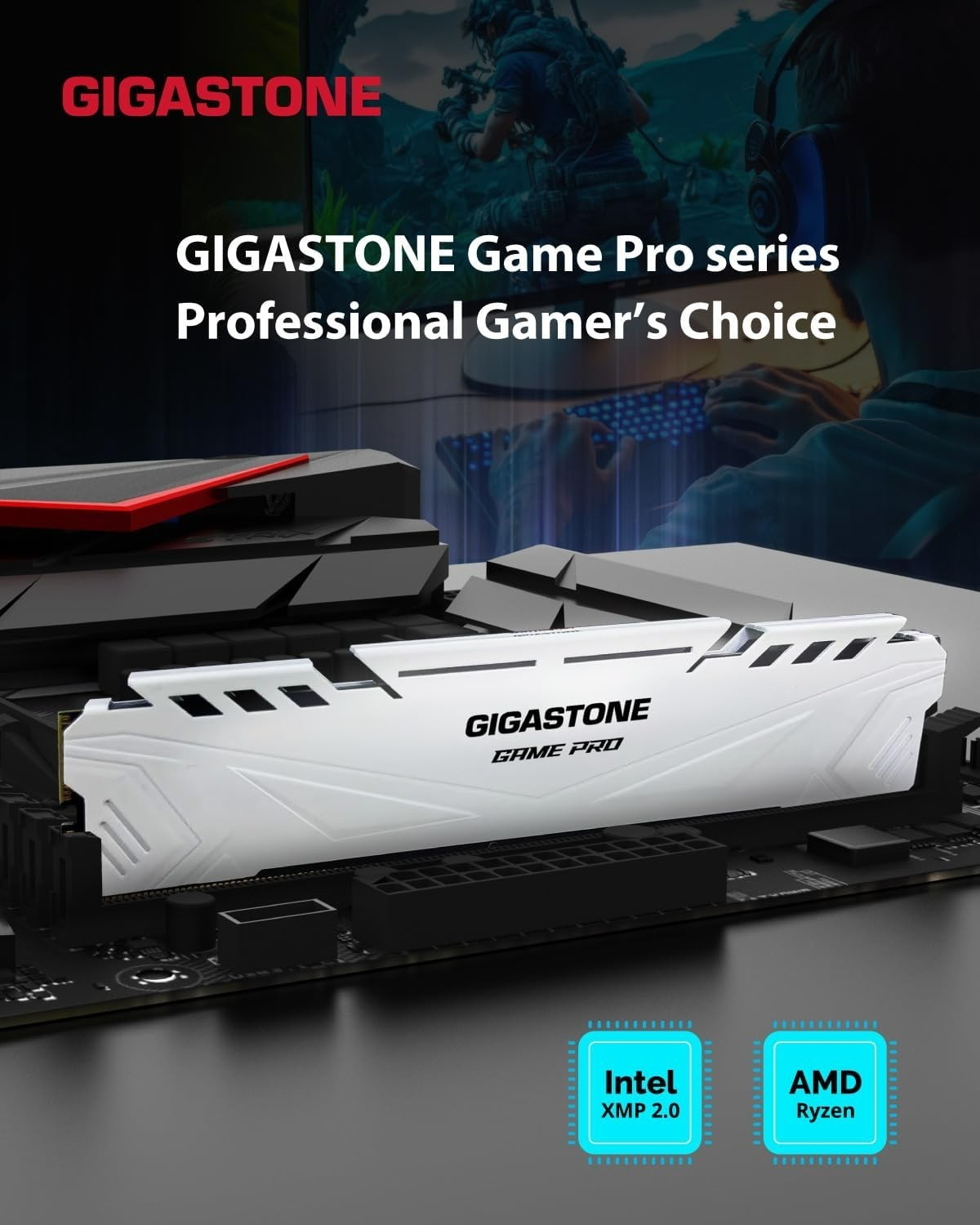 [DDR4 RAM] GIGASTONE Game PRO 32GB Kit (2x16GB) DDR4 3600MHz PC4-28800 CL 18-22-