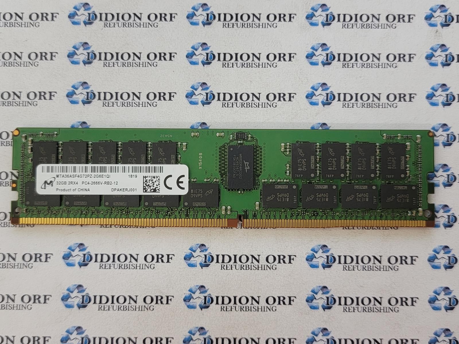 MICRON 32 GB DDR4 REG SERVER RAM PC4-2666V MTA36ASF4G72PZ-2G6, SKU 6155