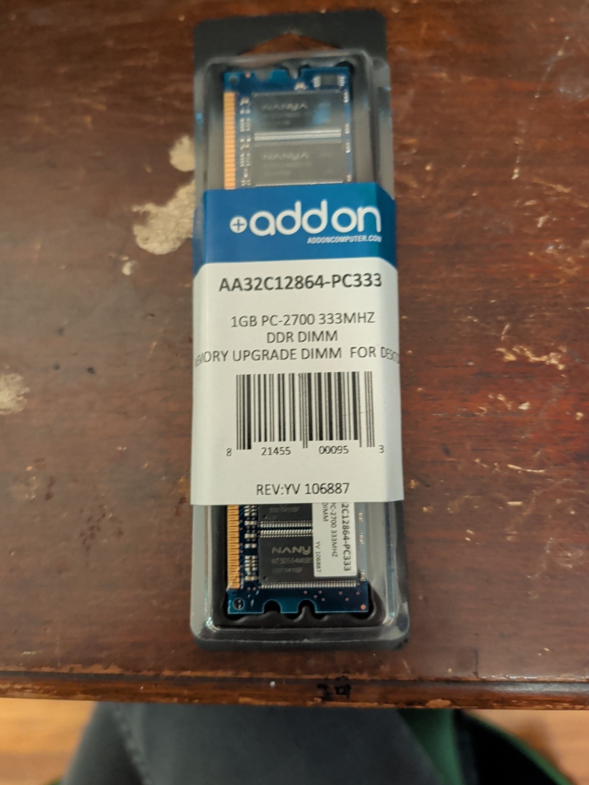 AddOn AA32C12864-PC333 1GB DDR PC2700 333MHz 184Pin DIMM Desktop RAM NEW SEALED