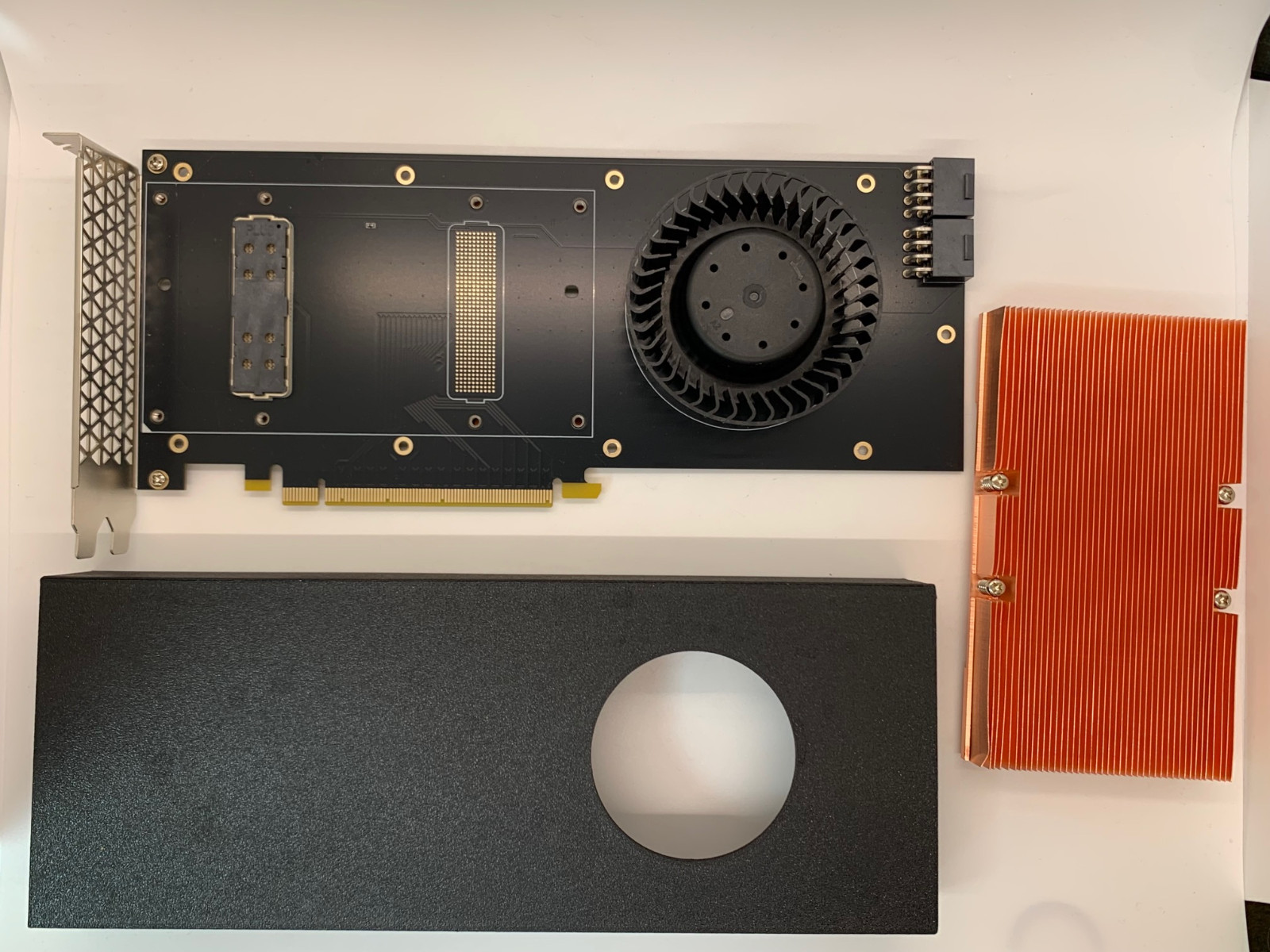 SXM2 NVLINK to PCI-E Adapter fan and heatsink for Nvidia Tesla V100 GPU