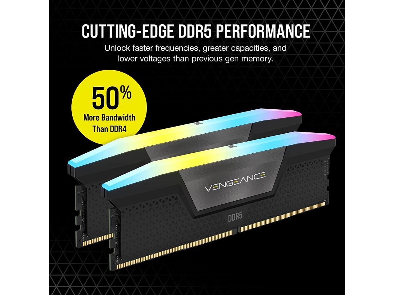 CORSAIR Vengeance RGB 96GB (2 x 48GB) 288-Pin PC RAM DDR5 6600 (PC5 52800) Deskt