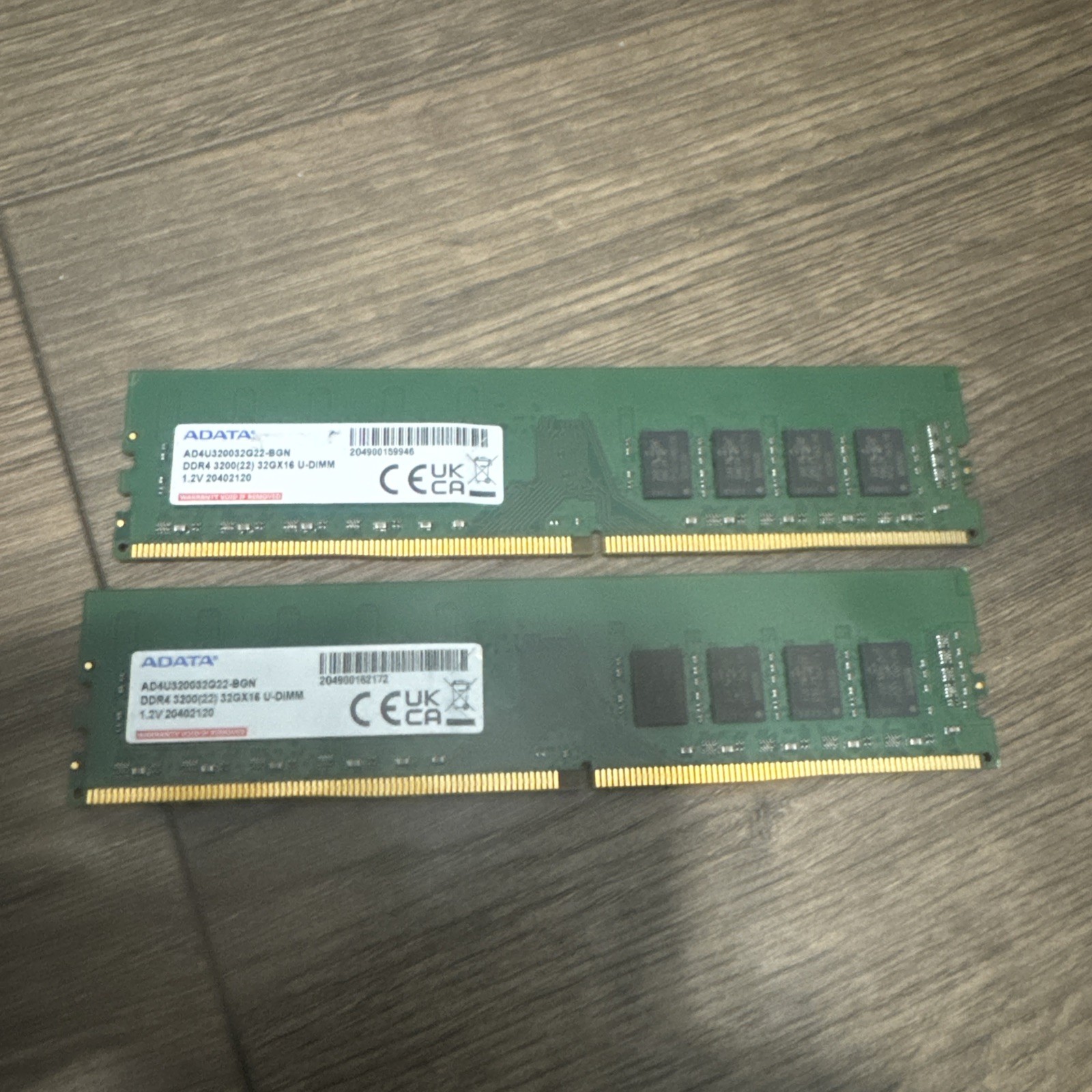 ADATA 64GB DDR4-3200(22) Desktop Memory 32GB x2 Modules Non-ECC UDIMM Tested