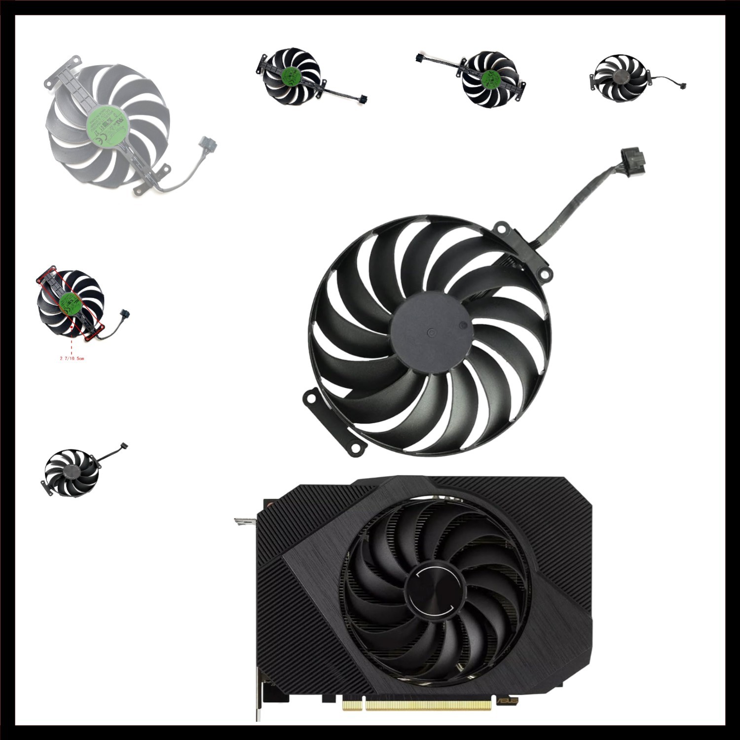 95MM 6PIN T129215SU CF1010U12D Phoenix GPU Fans ITX for ASUS Phoenix RTX 3050…
