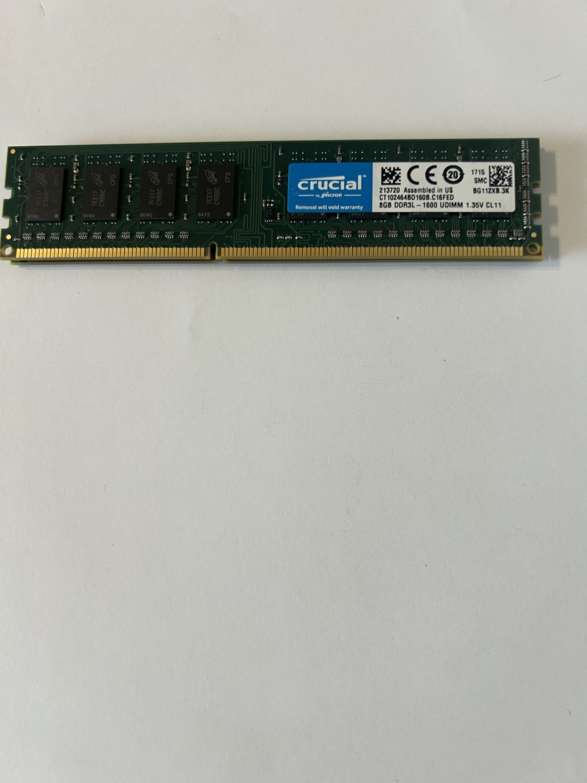 CT102464BD160B Crucial 8GB PC3-12800 DDR3-1600MHz non-ECC Unbuffered