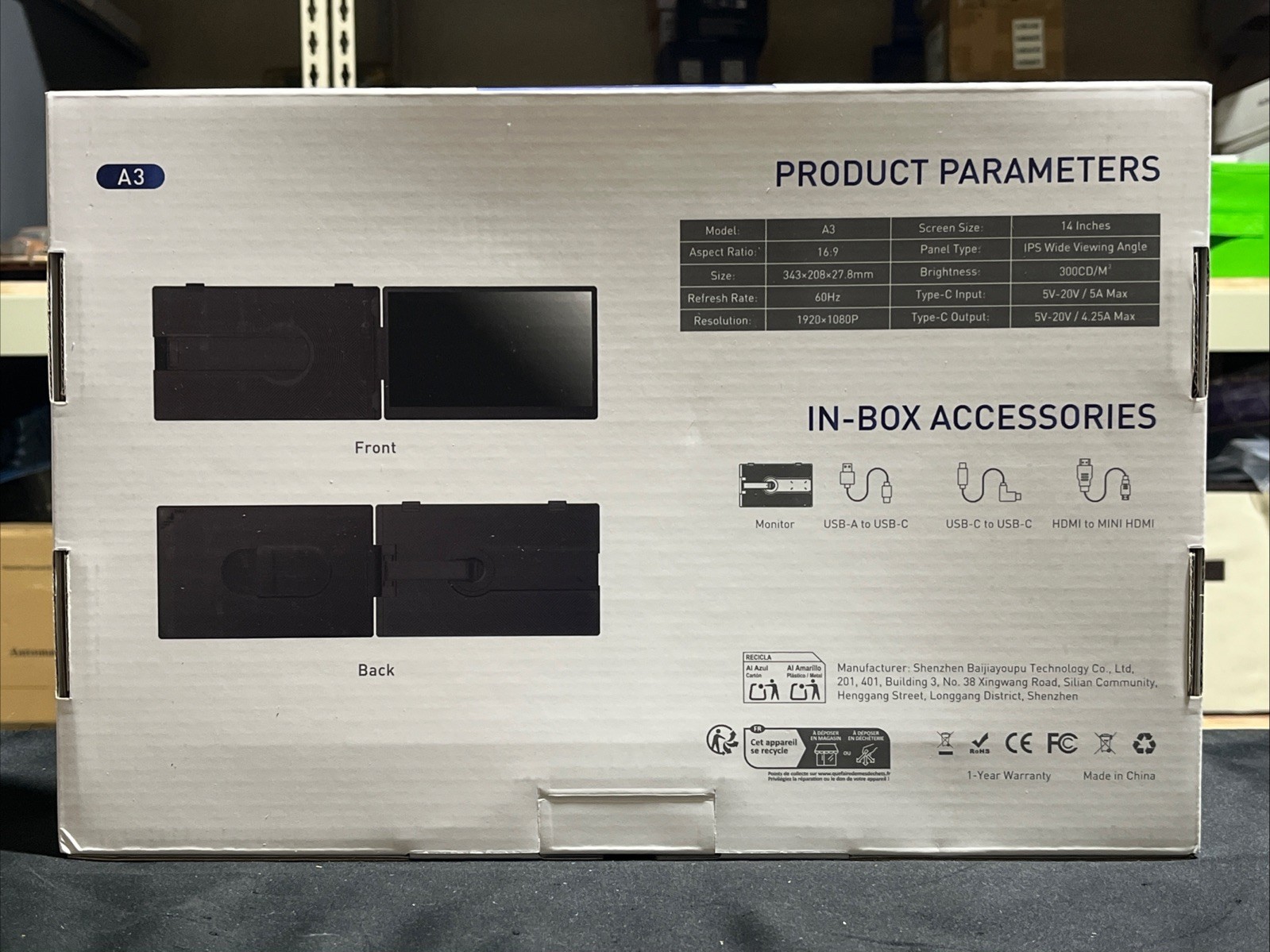 Laptop Screen Extender 14″, Ultra Thin 0.27” FHD 1080P Portable Monitor for …