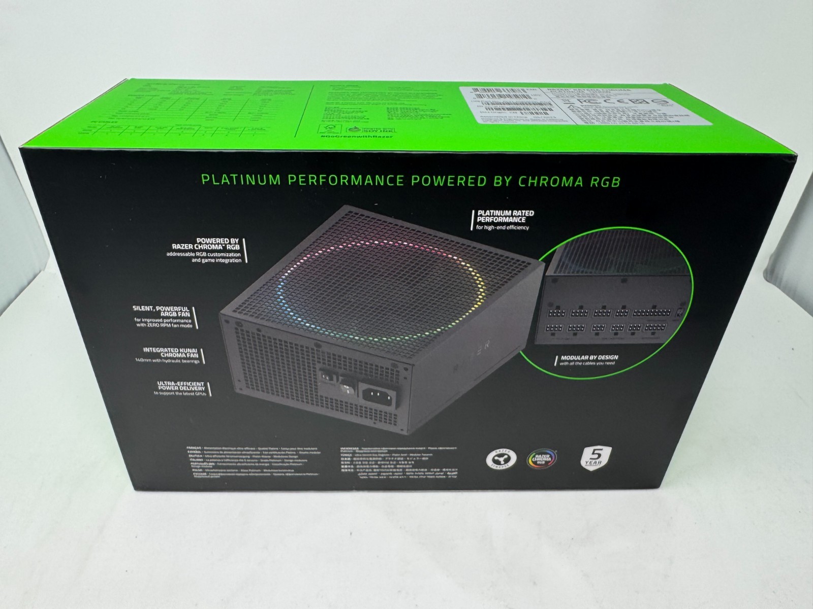 New Razer Katana Chroma 1200W 80Plus Platinum ARGB ATX Full Modular Power Supply