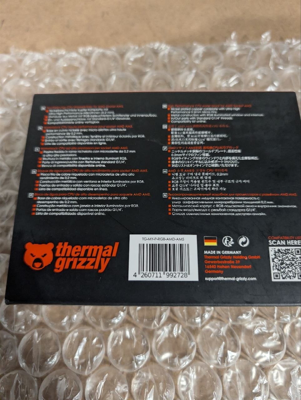 Thermal Grizzly AM5 Mycro Pro RGB CPU Waterblock (TG-MY-P-RGB-AMD-AM5)