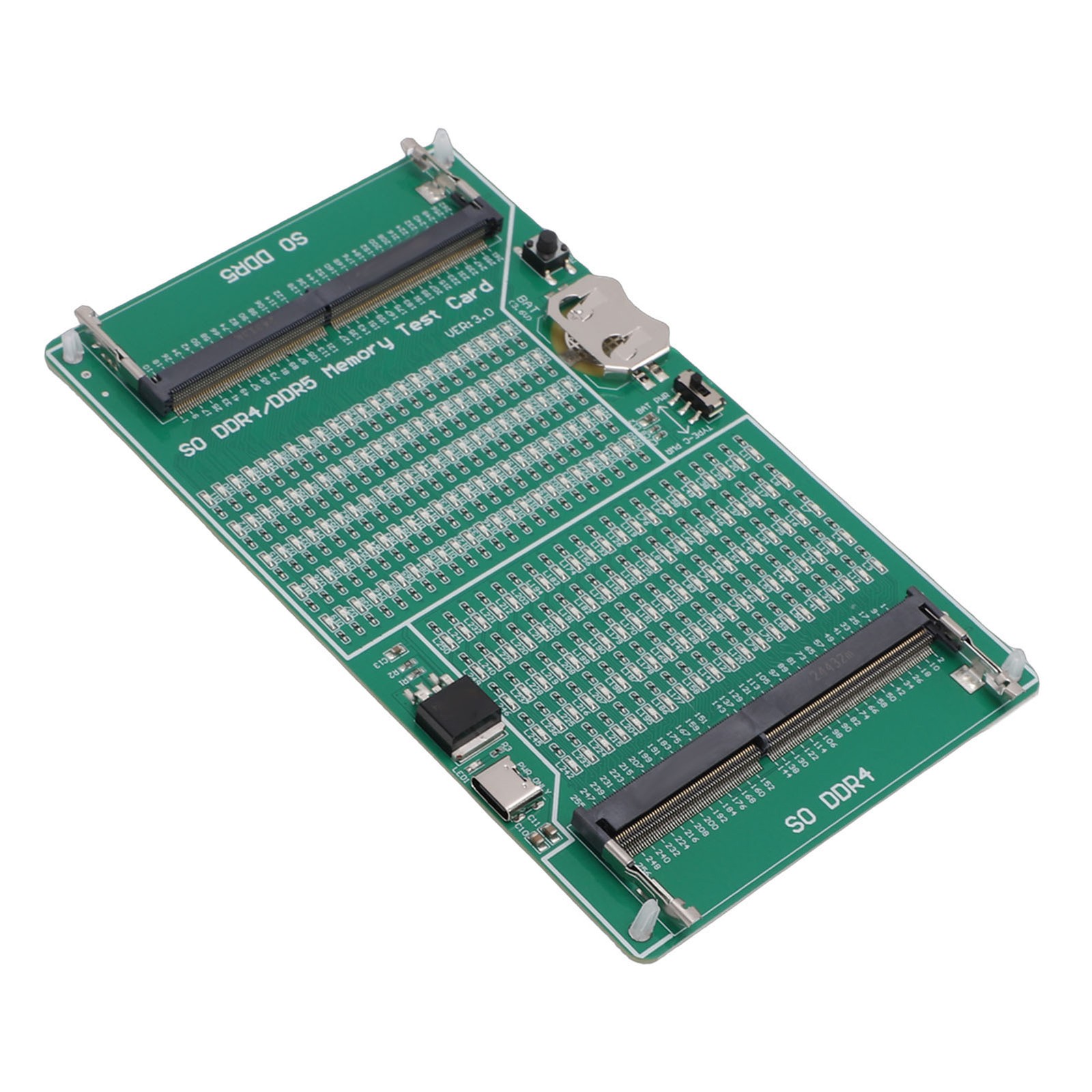 2 In 1 DDR4 DDR5 Memory Tester LED Light Troubleshoot Laptop Desktop Server