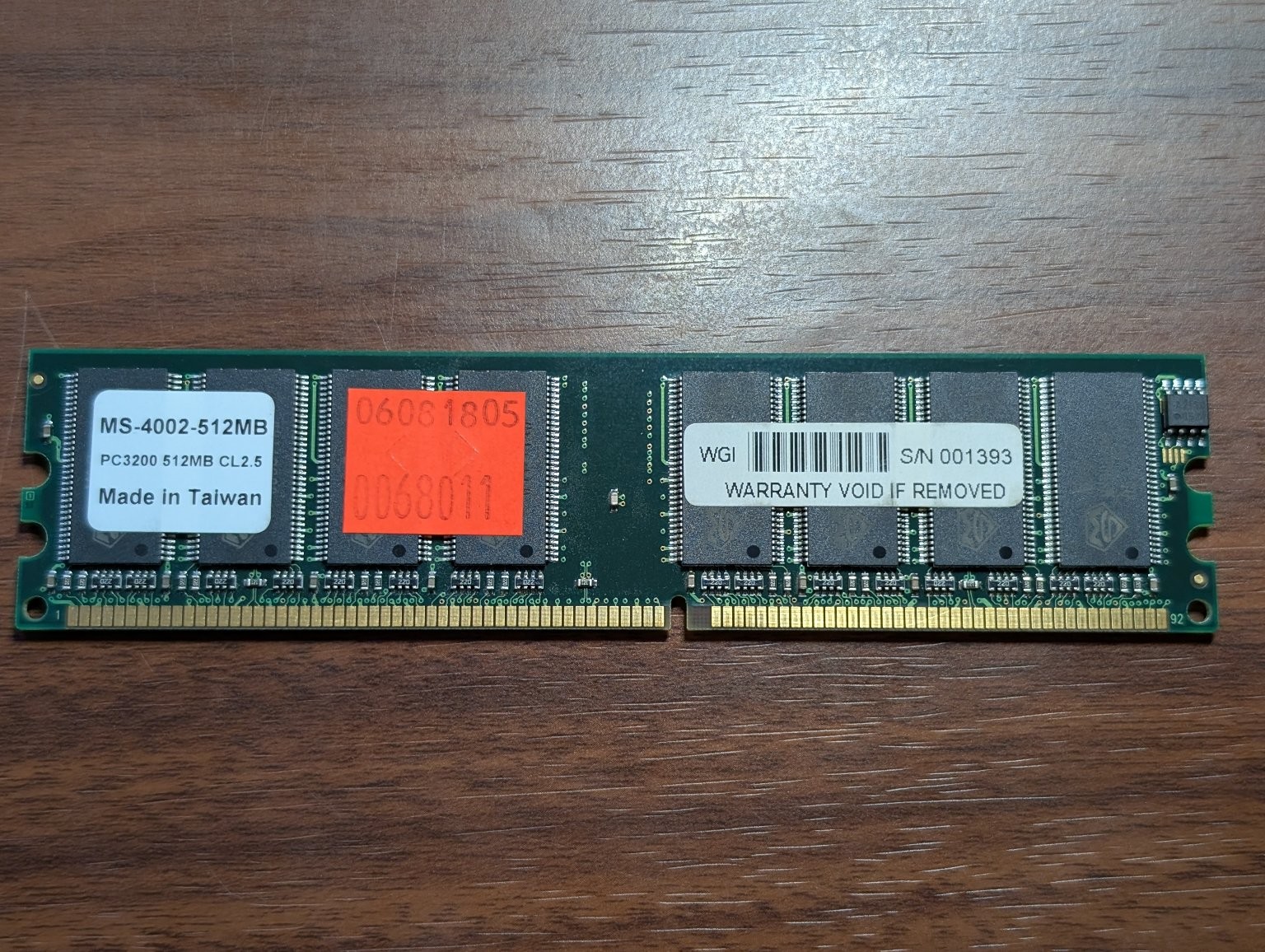 PC3200 512MB DDR-400 CL2.5 Desktop RAM Memory Module MS-4002-512MB