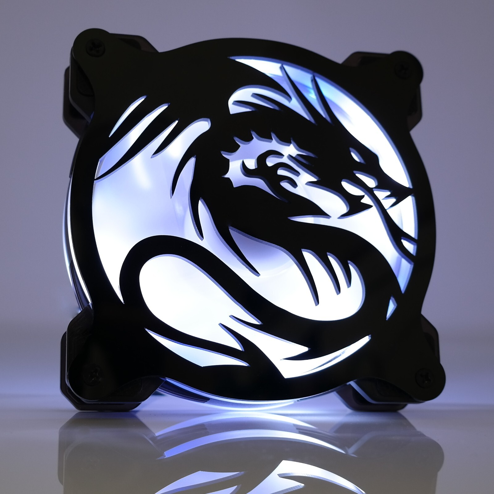 140mm FLYING DRAGON Computer Fan Grill Gloss Black Acrylic Cooling Cover
