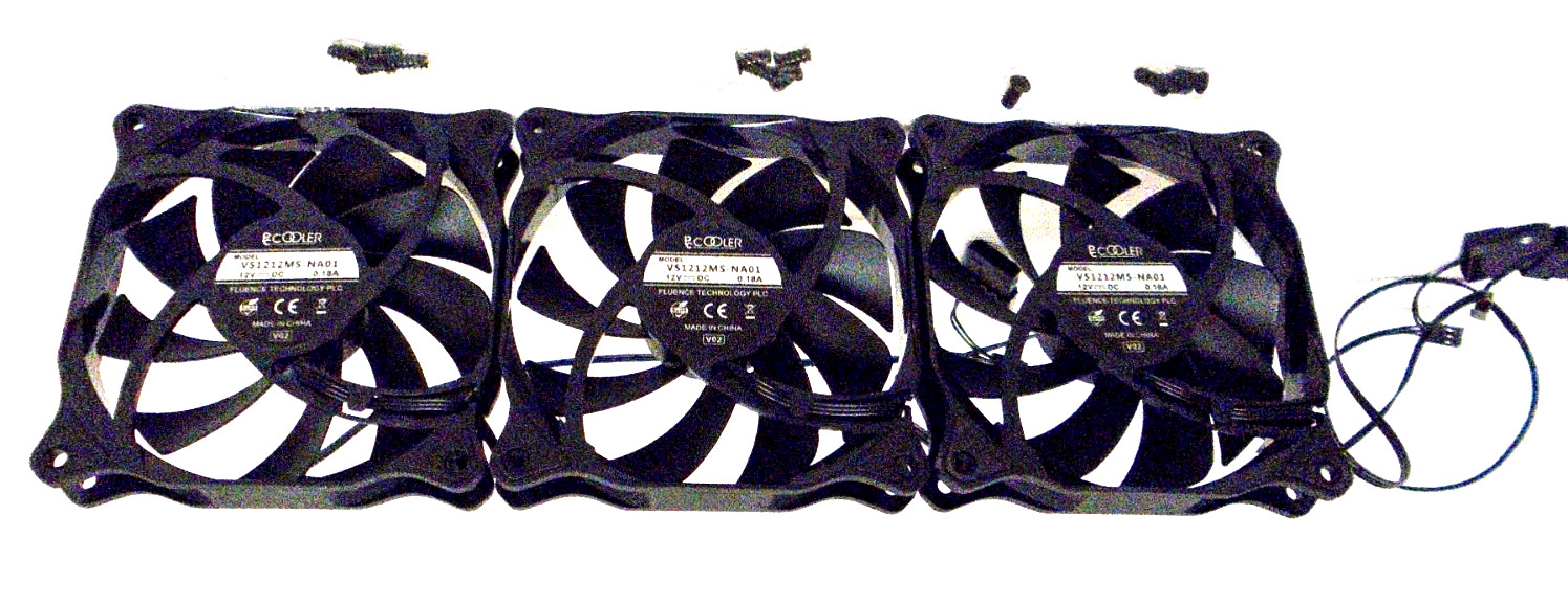 PCCOOLER 120 mm Computer Fans 3-Pack Dark Night Series DN-120 High Performance