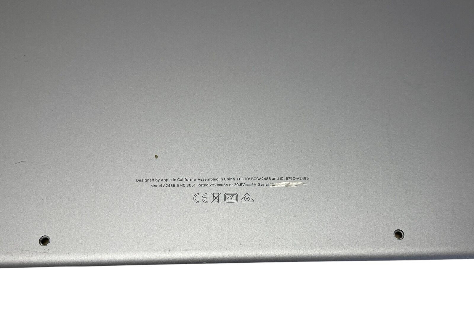 Genuine Apple Macbook Pro A2485 16″ 2021 Bottom Case 613-20853-A Space Gray
