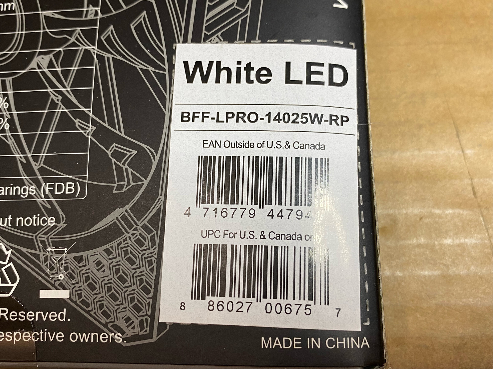 LOT 3x BitFenix Spectre Pro 140mm WHITE LED Case Fan 3-pin * BFF-LPRO-14025W-RP