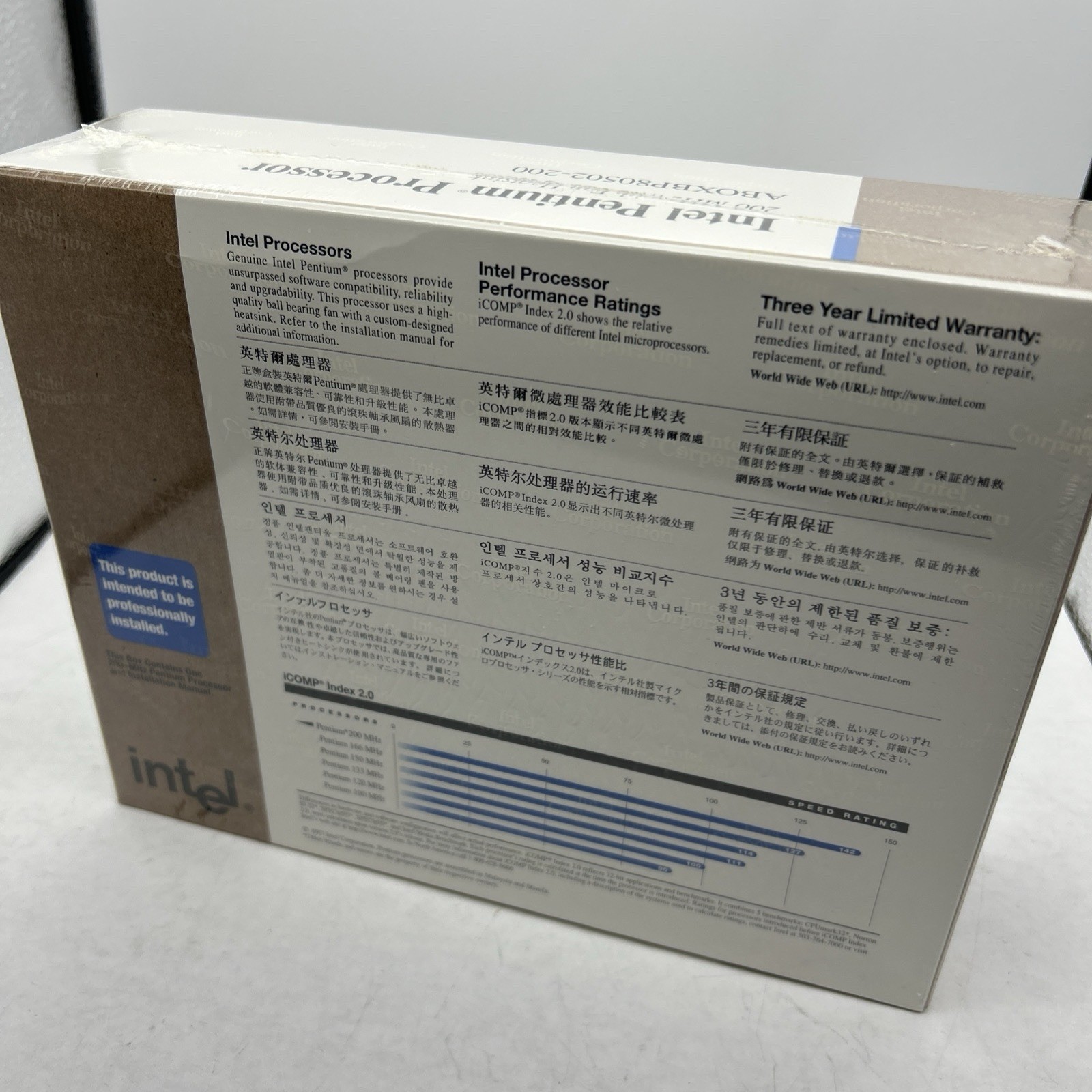 NEW Retail Box Intel Pentium Processor 200MHz CPU 1997 Collector Grade SY045