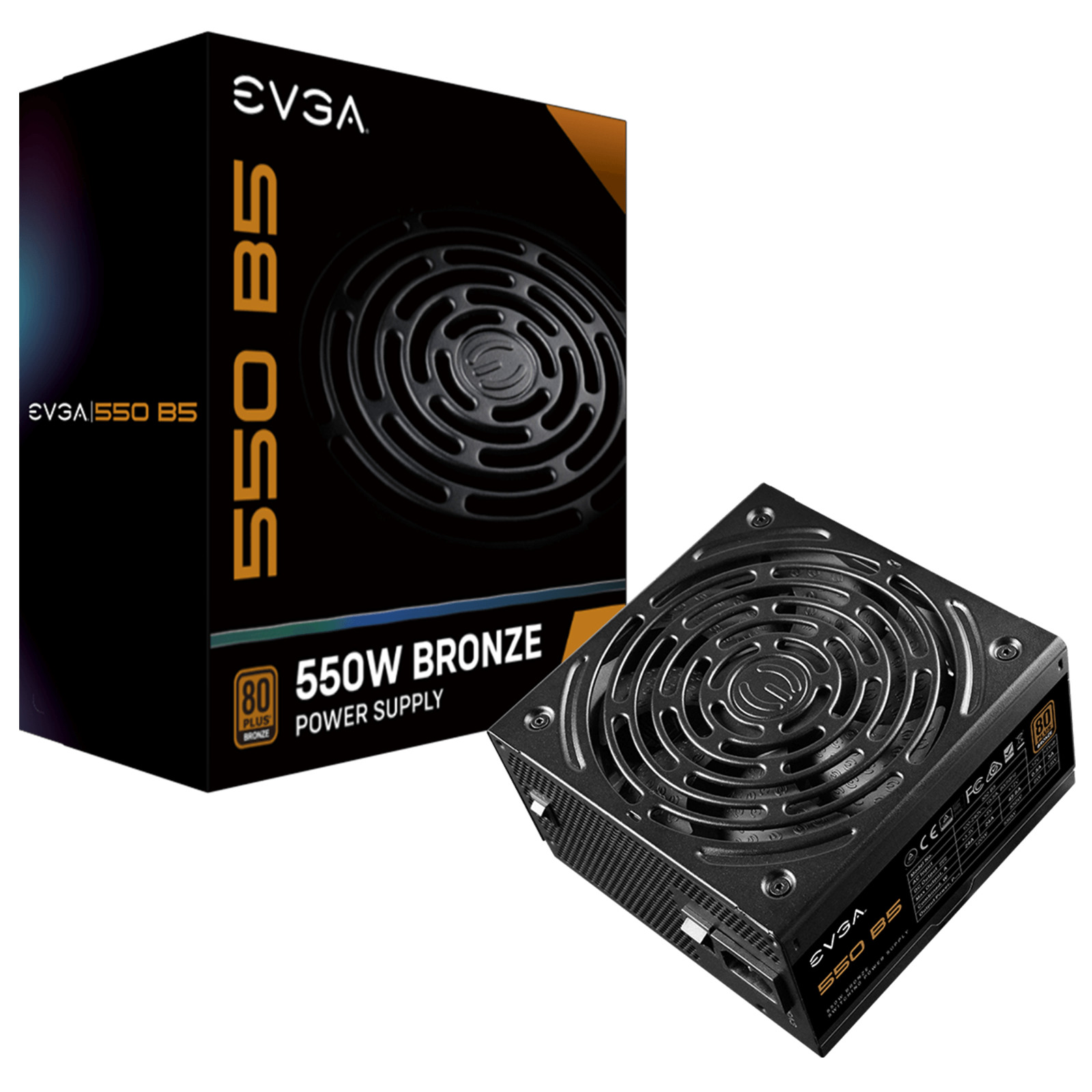 EVGA 550 B5, 80 Plus BRONZE 550W, Fully Modular, EVGA ECO Mode,(worldwide volts)
