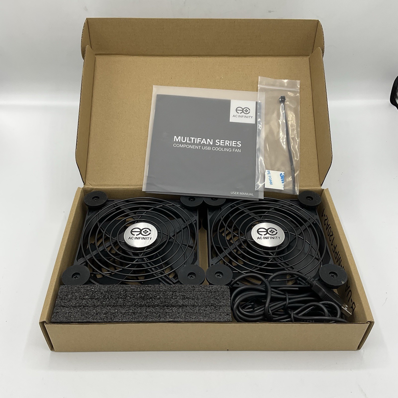 AC Infinity MULTIFAN S7, Quiet Dual 120mm USB Fan, UL-Certified for Receiver DVR