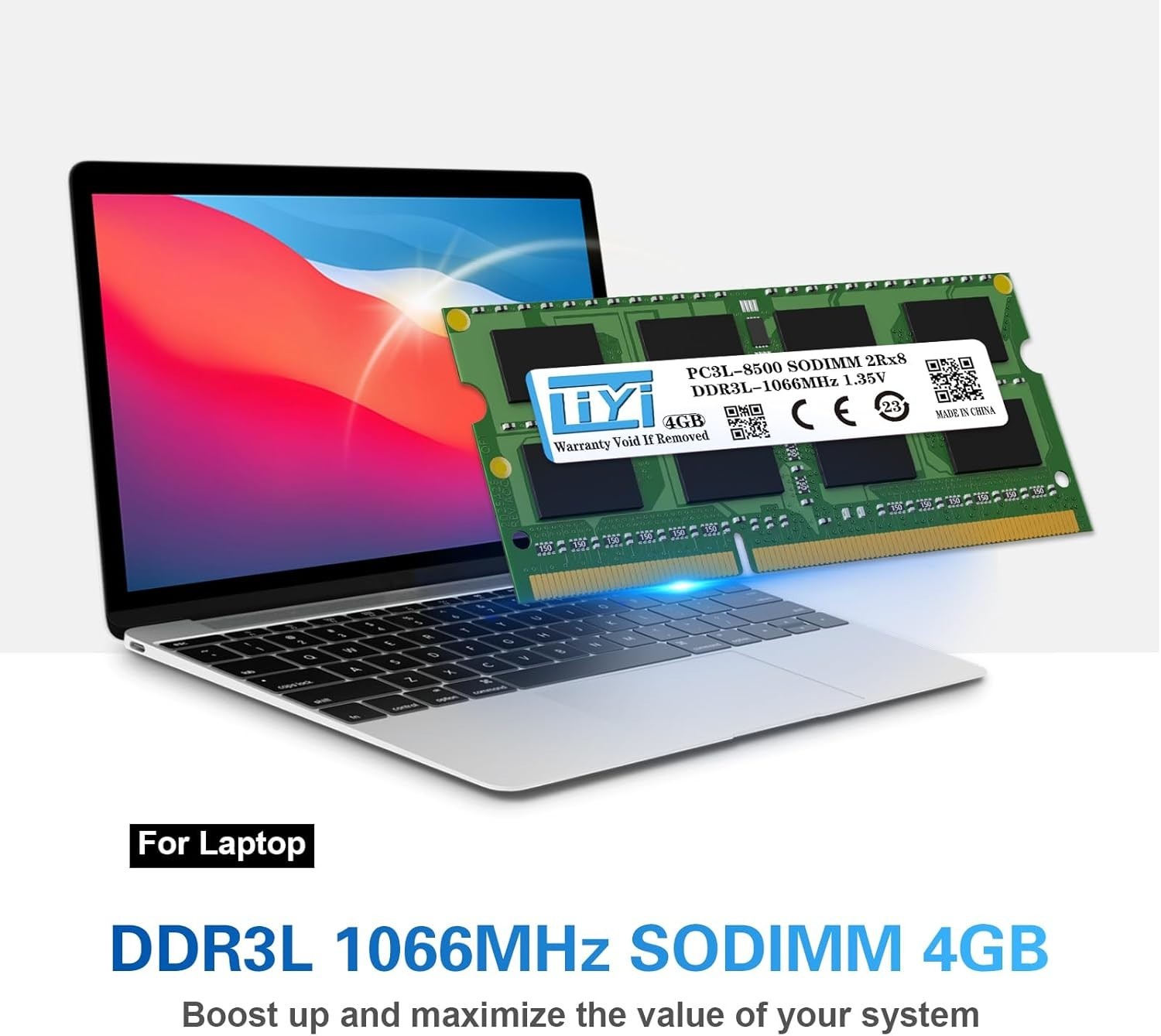 Reliable 4GB RAM SO-DIMM 1066MHz Upgrade – Low Voltage for Optimal Laptop Speed