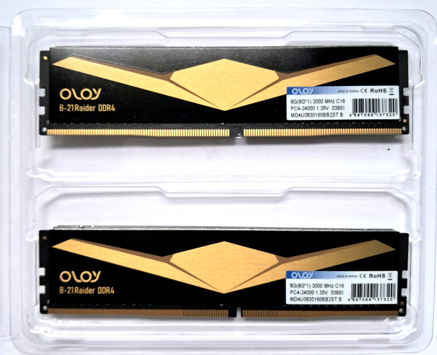 OLOY B-21 Raider 16GB (2 x 8GB) DDR4 3000MHz C16 Desktop RAM MD4U0830160BB2ST