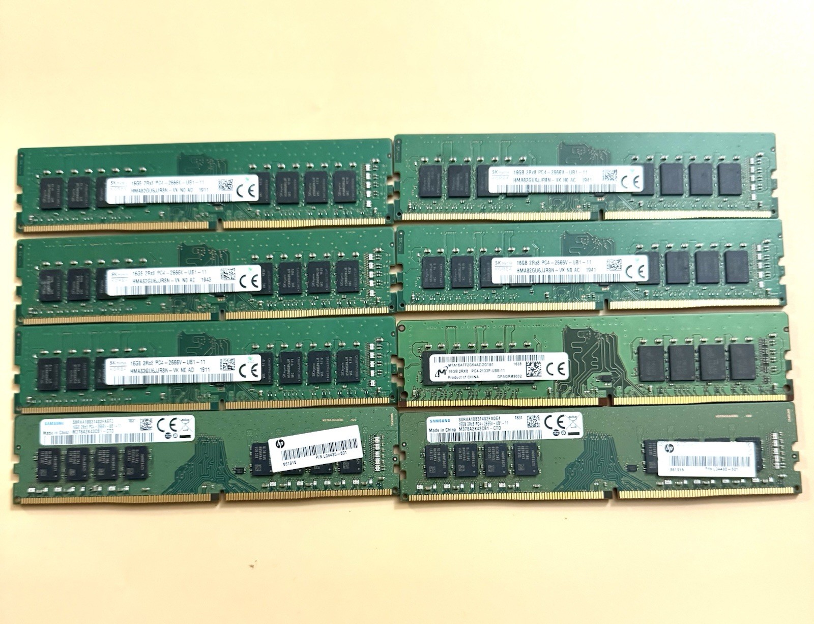 Lot of 8 16GB DDR4 SODIMM Memory RAM DESKTOP MAJOR BRANDS Mixed Speed