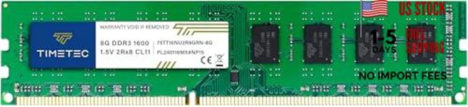 8GB DDR3 1600MHz(DDR3-1600) PC3-12800 Non-ECC Unbuffered 1.5V CL11 DDR3 8GB