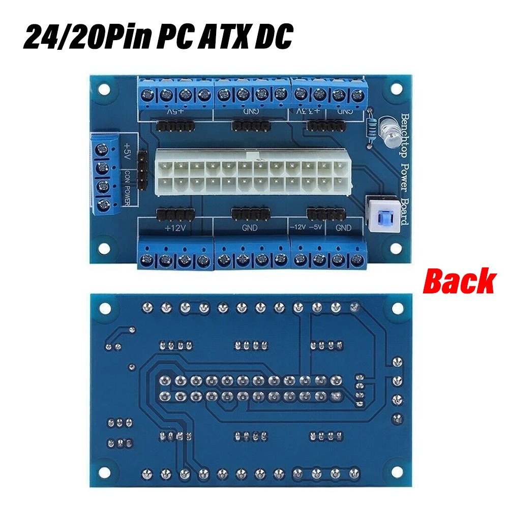 24/20Pin ATX Power Supply Bench Top Breakout Board Module Adapter For Computer