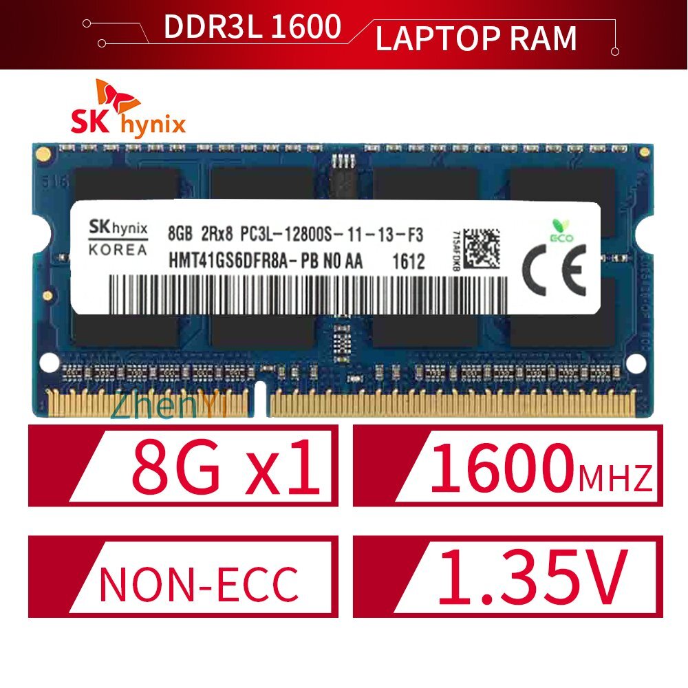 SKHynix 8GB 4GB 2G DDR3L 1600MHz PC3L-12800S 204Pin SODIMM Laptop Memory RAM LOT