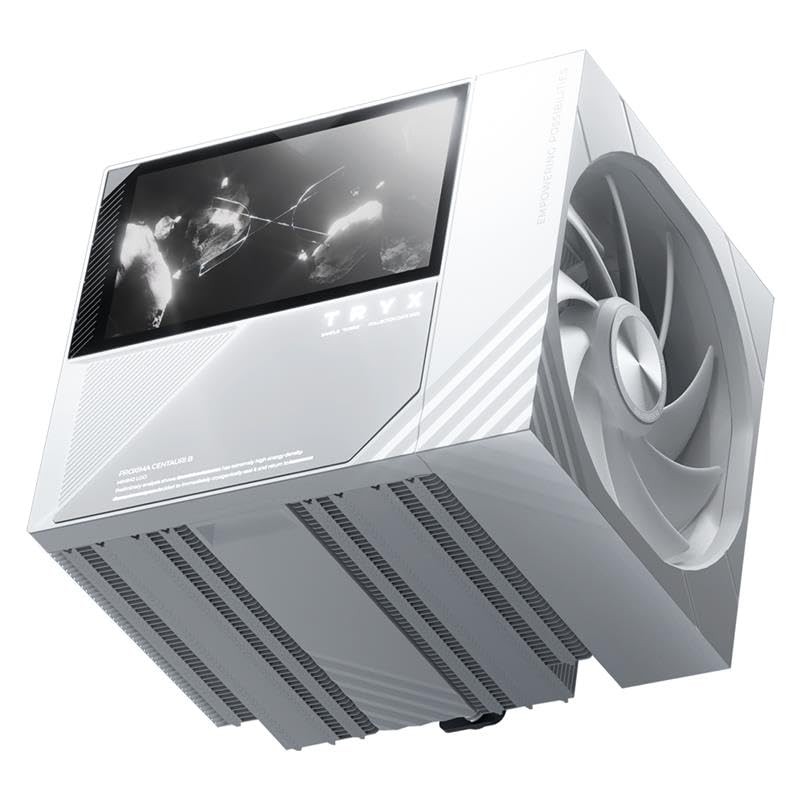 TRYX TURRIS T620 CPU Air Cooler 5.0″ IPS Customizable Screen (White)