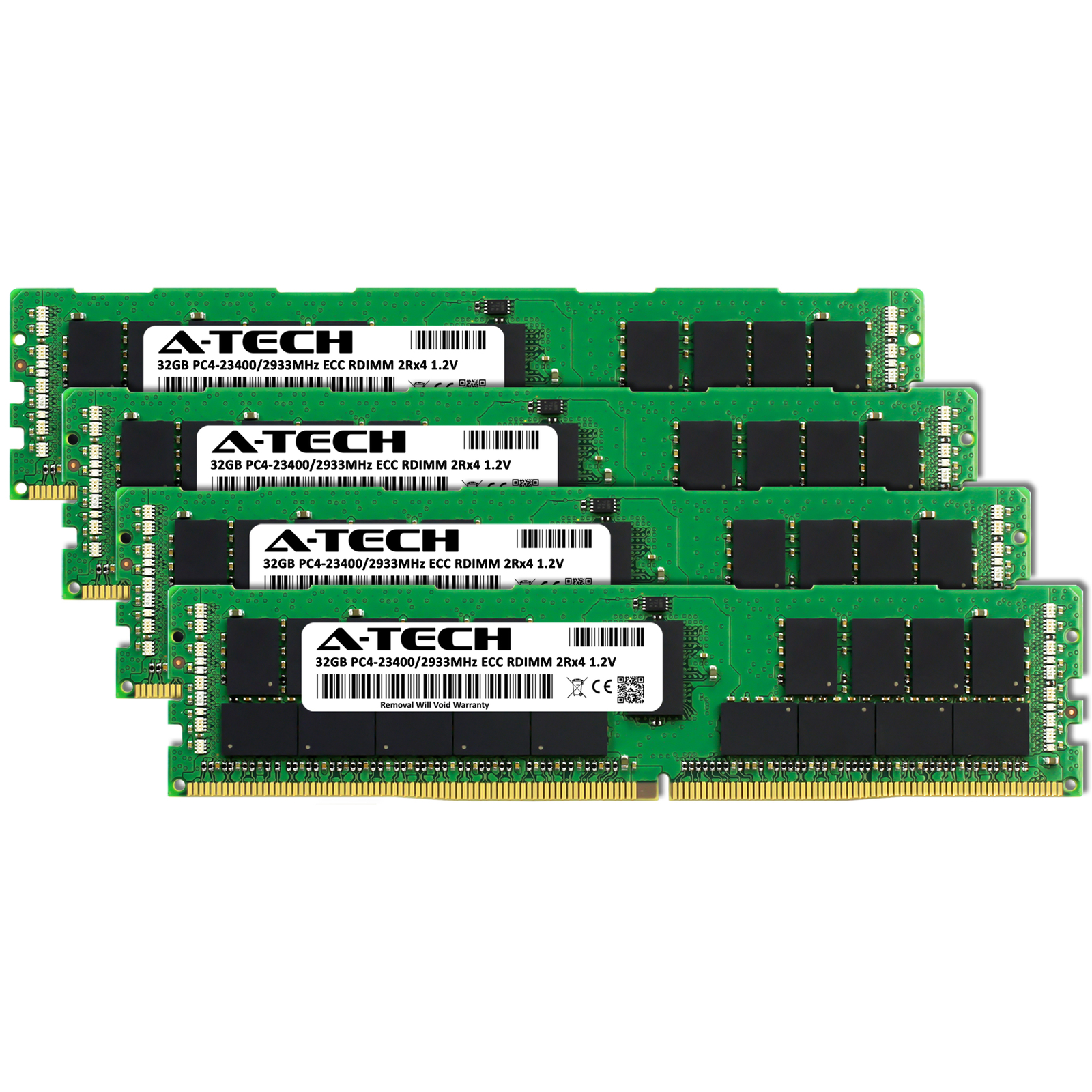 A-Tech 128GB 4x 32GB 2Rx4 PC4-23400R DDR4 2933 ECC REG RDIMM Server Memory RAM