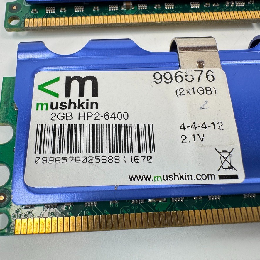 Mushkin Enhanced 1GB DDR2 Memory RAM HP2-6400 (2 GB set)
