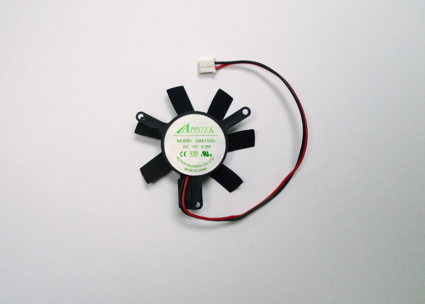 45mm Fan 2 Pin Sapphire HD7750 Low Profile Video Card Apistek GA51S2U (GA51B2U)