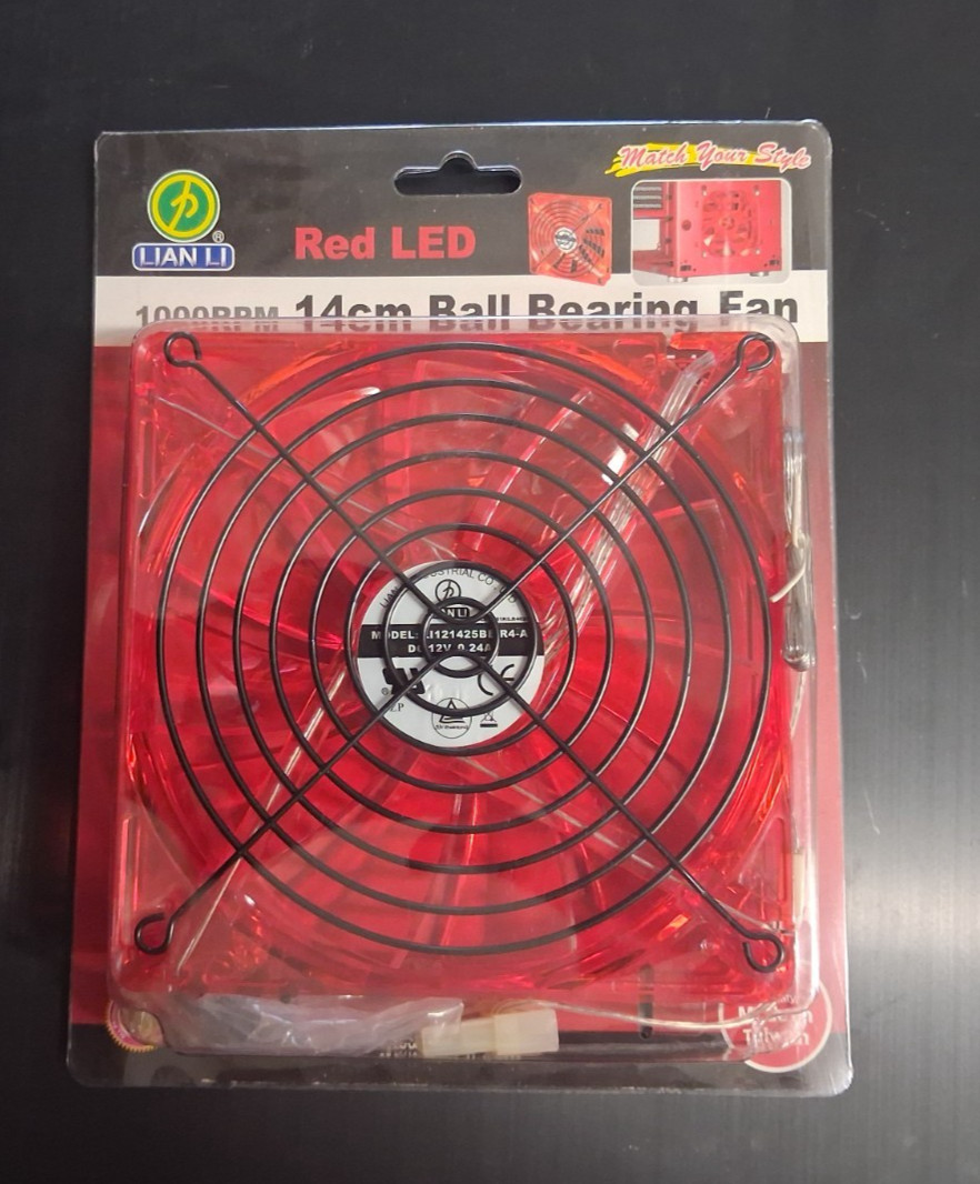 Lian Li 140mm Red Color / Red LED Fan 1000RPM CF-1410R-2 840353002289