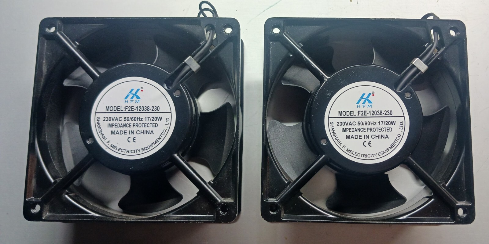 2x F2E-120S-230 12038 230VAC 50/60Hz 17/20W Cooling Fan