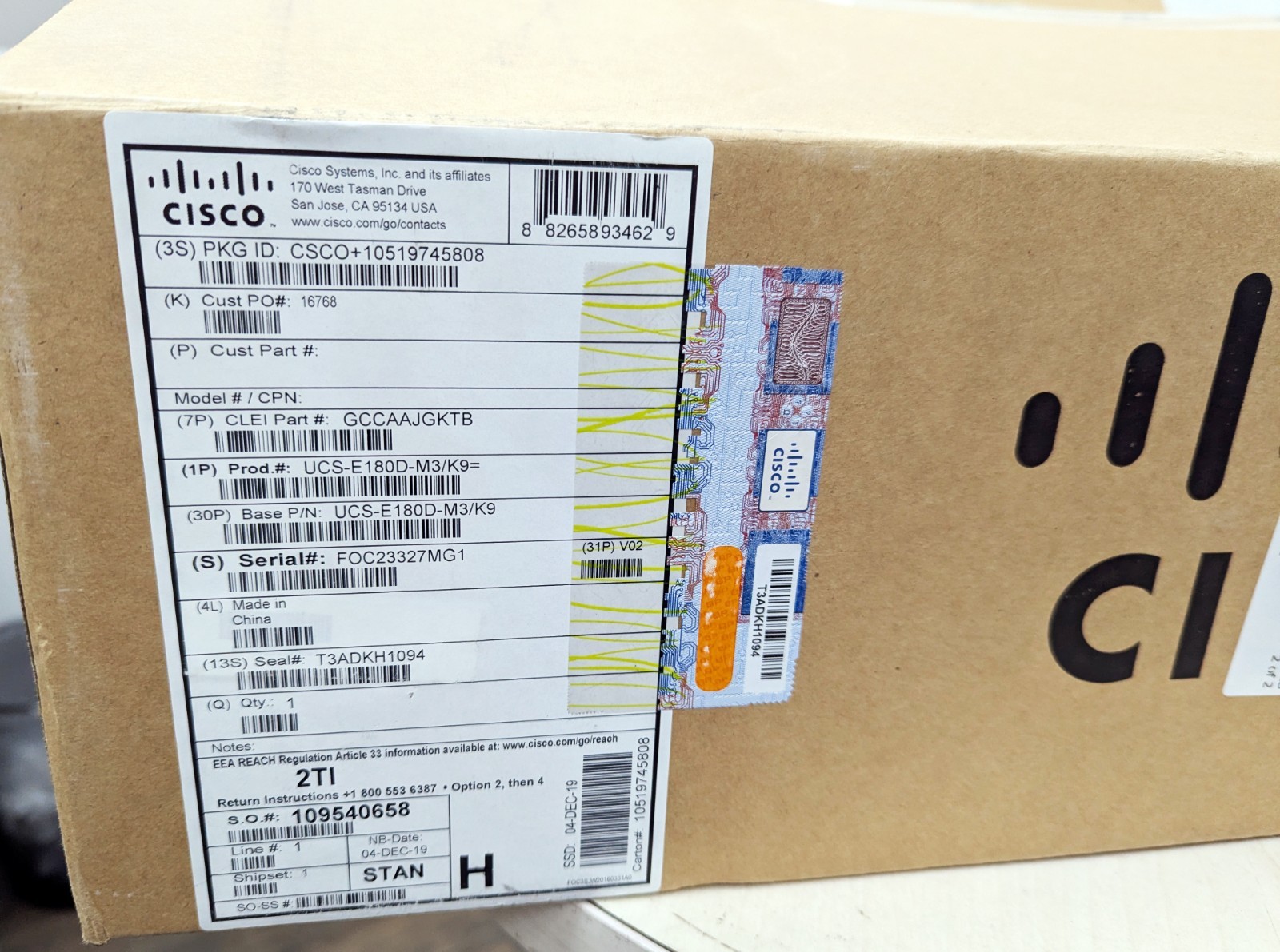 Cisco UCS-E180D-M3/K9 16GB RAM Double-Wide Blade Module NEW OPEN BOX #1