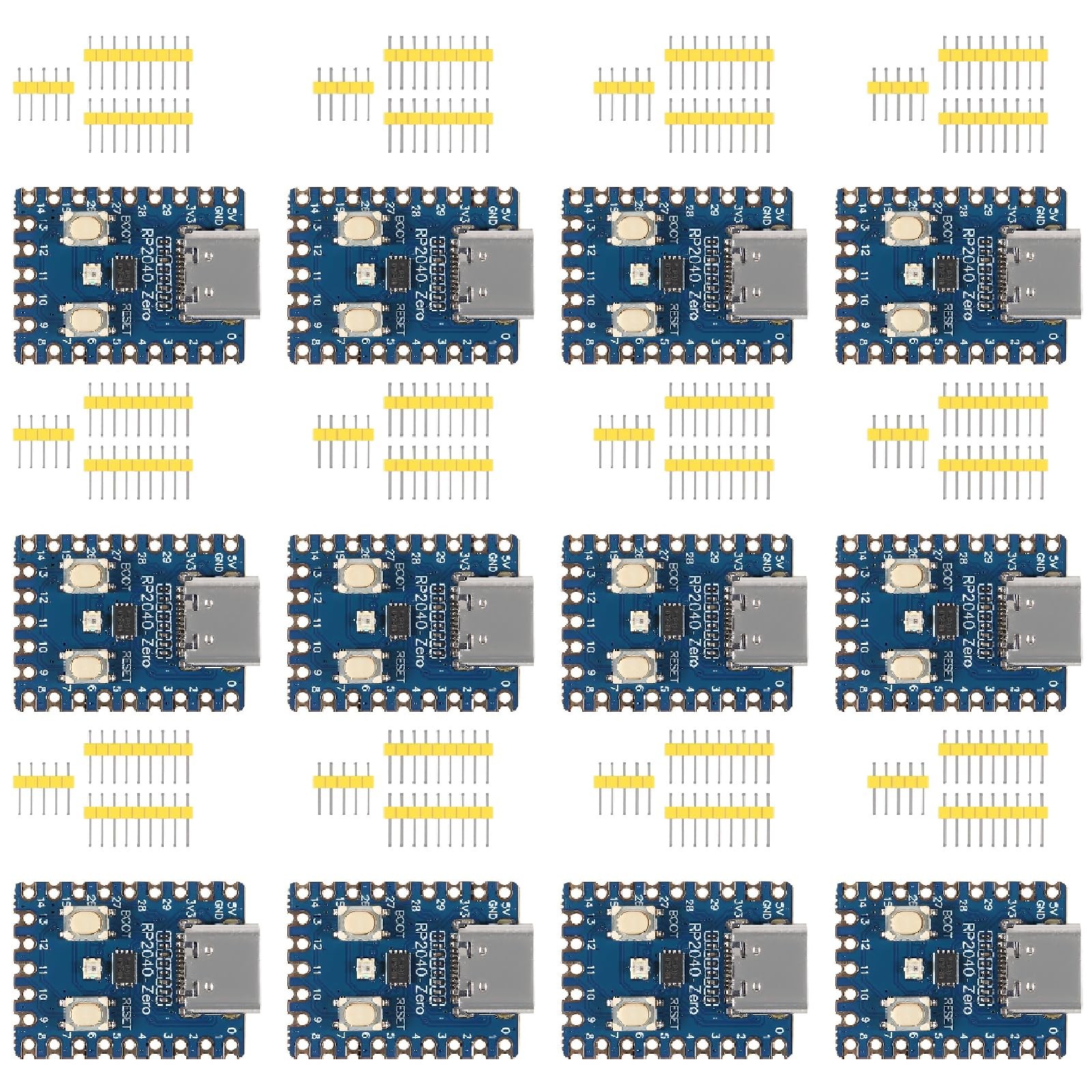 12 – Piece Set of RP2040 – Zero Boards: RP2040 Microcontroller – Based PICO D…