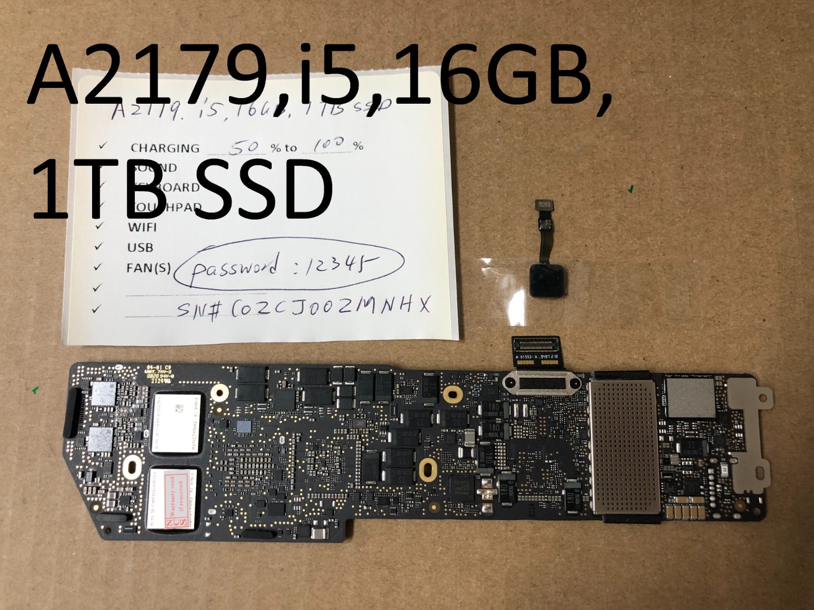 Macbook Air A2179 Motherboard i5,16GB 1TB SSD, Excellent Conditoin