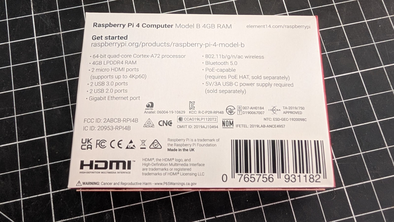 Canakit Raspberry Pi 4 Model B 4B RAM Ultimate Kit 32GB SD, Case, 3A PS, more
