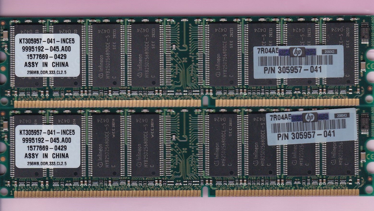 512MB 2x256MB PC2700 KINGSTON KT305957-041-INCE5 HP 305957-041 DDR-333 DDR1 Kit