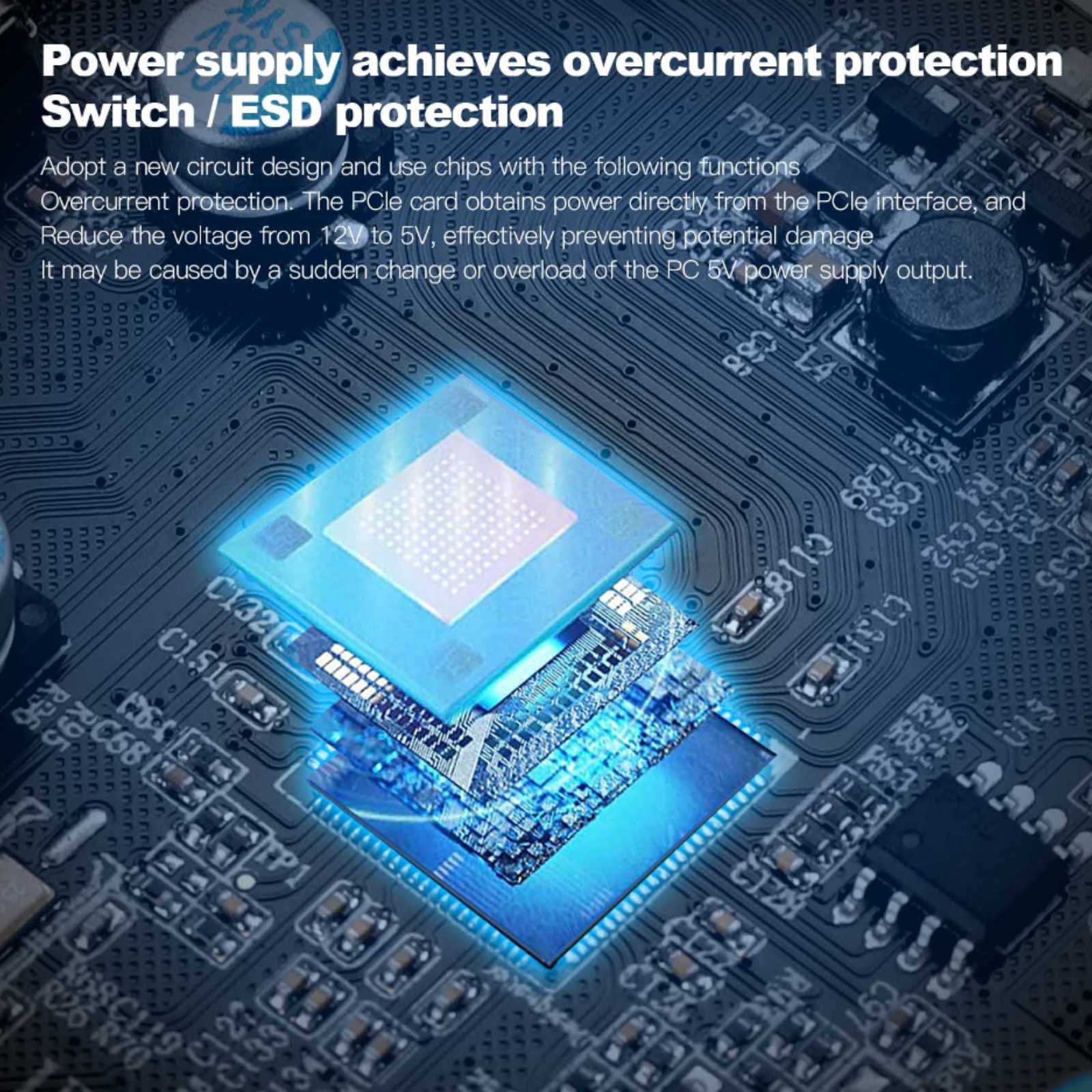 PCIe to Expansion Card 20 Gbps Bandwidth 5 Ports( 2*USB-A 3*USB-C) For Win