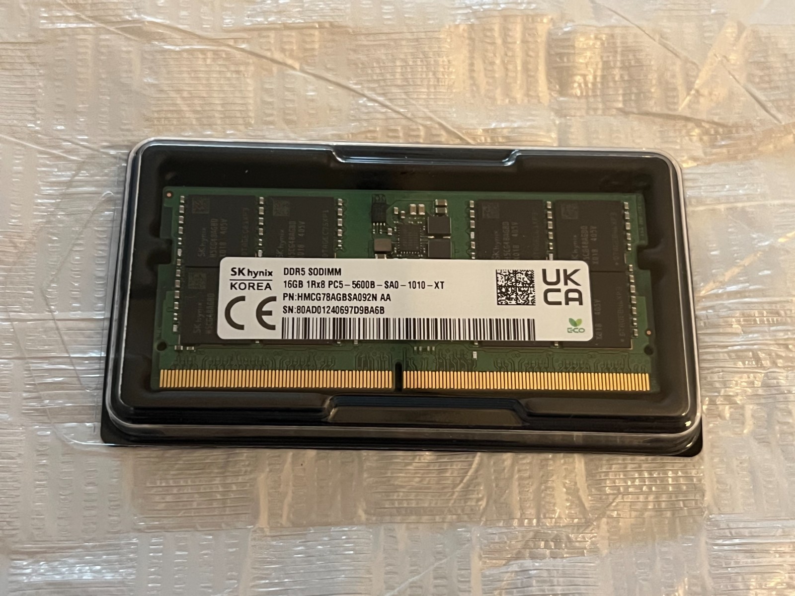 SK Hynix 16GB 1Rx8 PC5-5600B DDR5 5600MHz SODIMM Laptop Memory HMCG78AGBSA092N